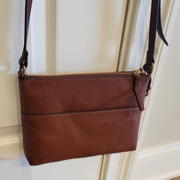 Fossil Handbags - New With Tags Fossil Leather Fiona Small Crossbody Brown